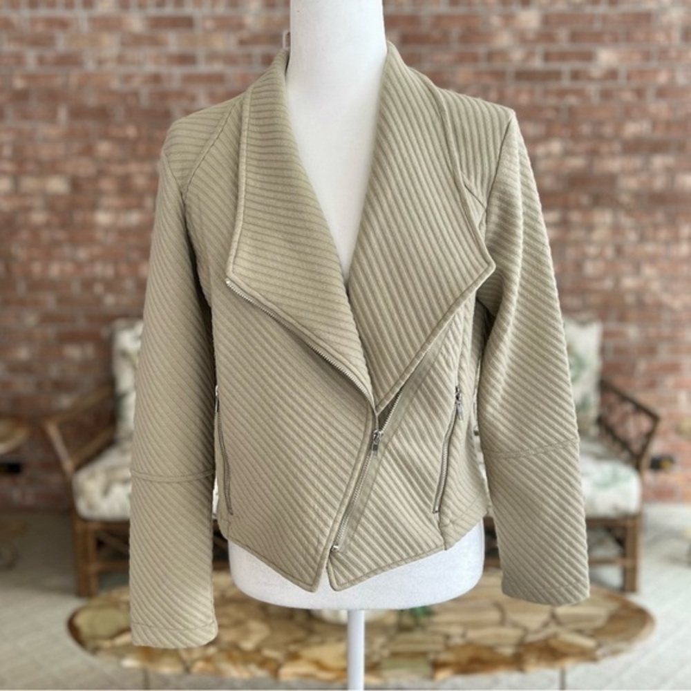 Premise Moto Jacket Sage Green Ribbed Knit NWT M Urban Work Date